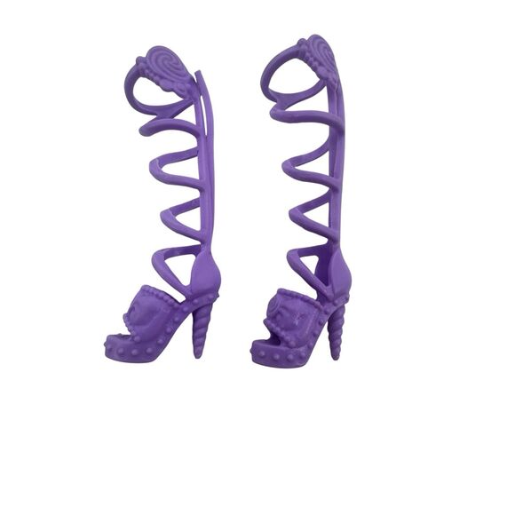 Mattel Barbie Doll Shoes ~ DREAMTOPIA ~ FAIRYTOPIA TALL PURPLE HIGH strap HEELS - Picture 1 of 4